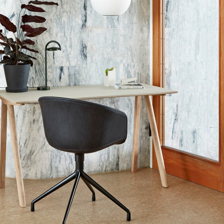 AAC 21 Aout a Chair Swivel Base Sense Leather Black | HAY | Insidestore