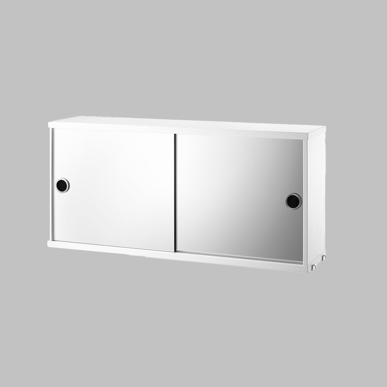 String System Cabinet with Sliding Mirror Doors White | String | Insidestore