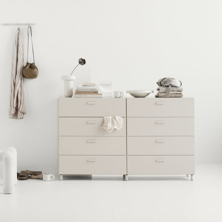 Relief Chest of Drawers Wide Legs | Beige | String | Insidestore