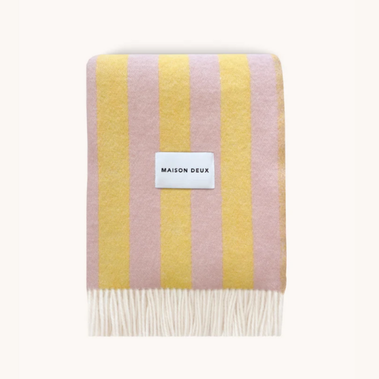 Candy Wrap Blanket Pink & Yellow | Maison Deux | Insidestore