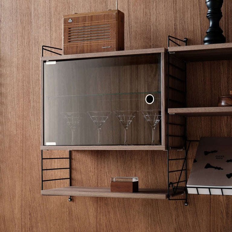 String Display Cabinet Swing Door | Walnut | String Furniture | Insidestore