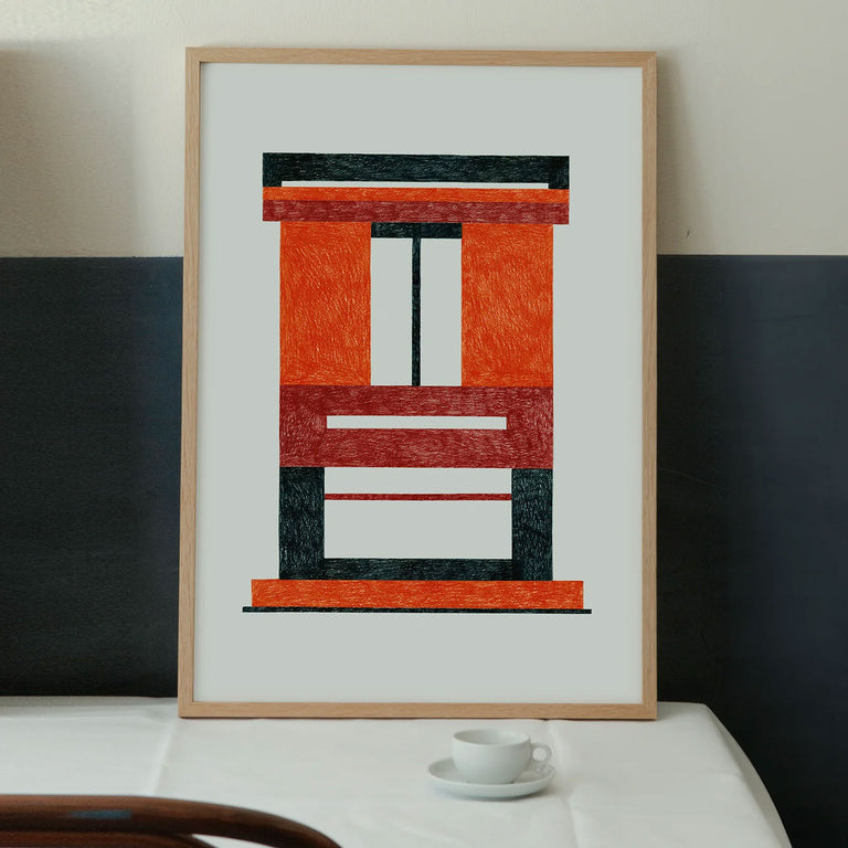 Caldo Print by Nathalie du Pasquier with Oak Frame