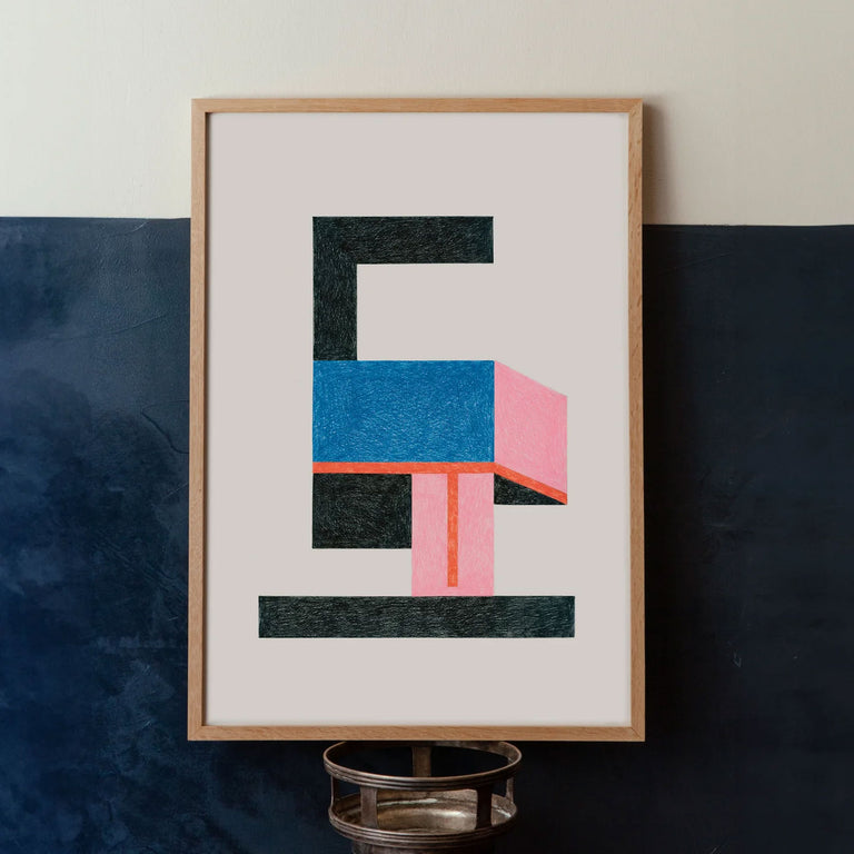 Freddo Print by Nathalie du Pasquier with Oak Frame