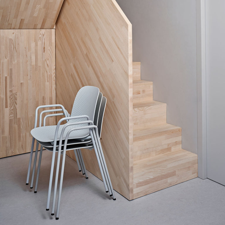 Hay 13Eighty Arm Chair Pure Grey Stacked | Insidestore