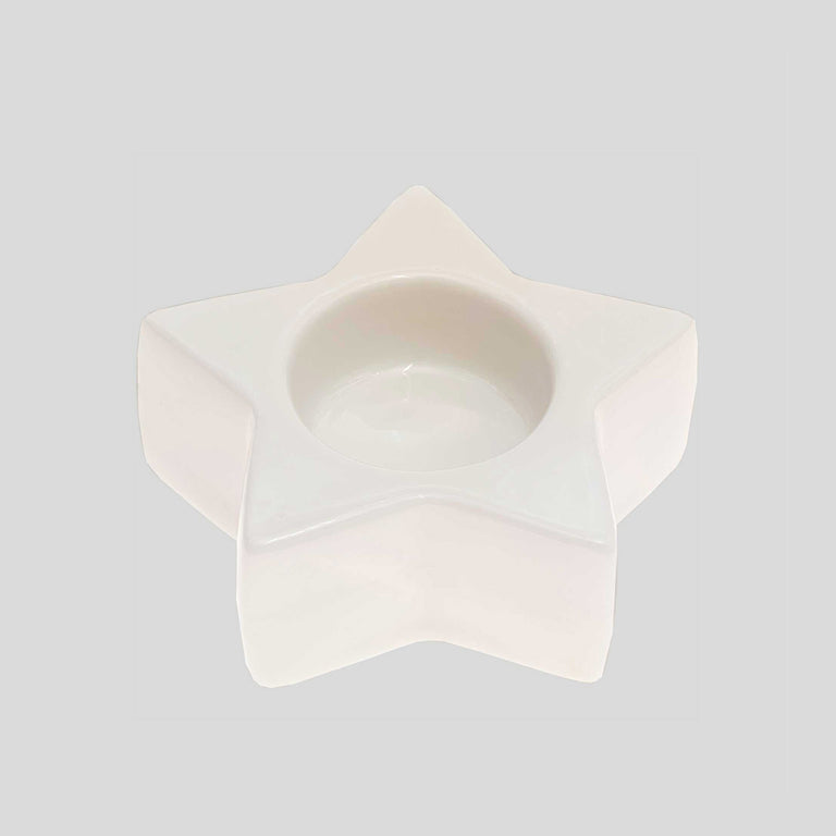 Ceramic Star Tealight Holder | White | Paper Poetry | Insidestore