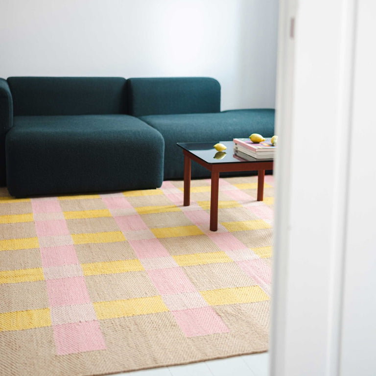 Jute Rug Pink & Yellow Stripes | Matias Moellenbach | Insidestore London