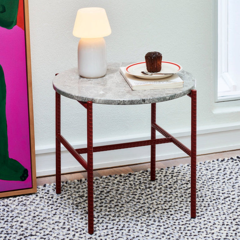 Rebar Side Table Grey & Red | HAY | Insidestore