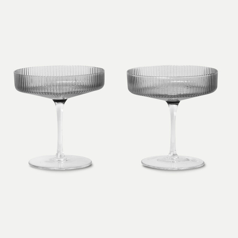 Ripple Champagne Saucer Set of 2 Smoke | Ferm Living