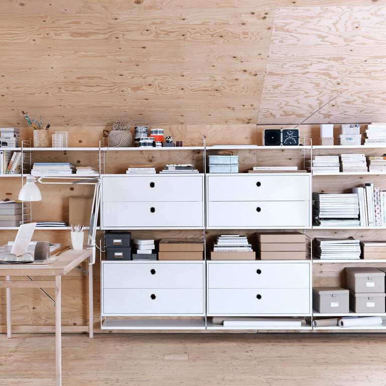 String Cabinet with Two Drawers White | Shelving & Storage