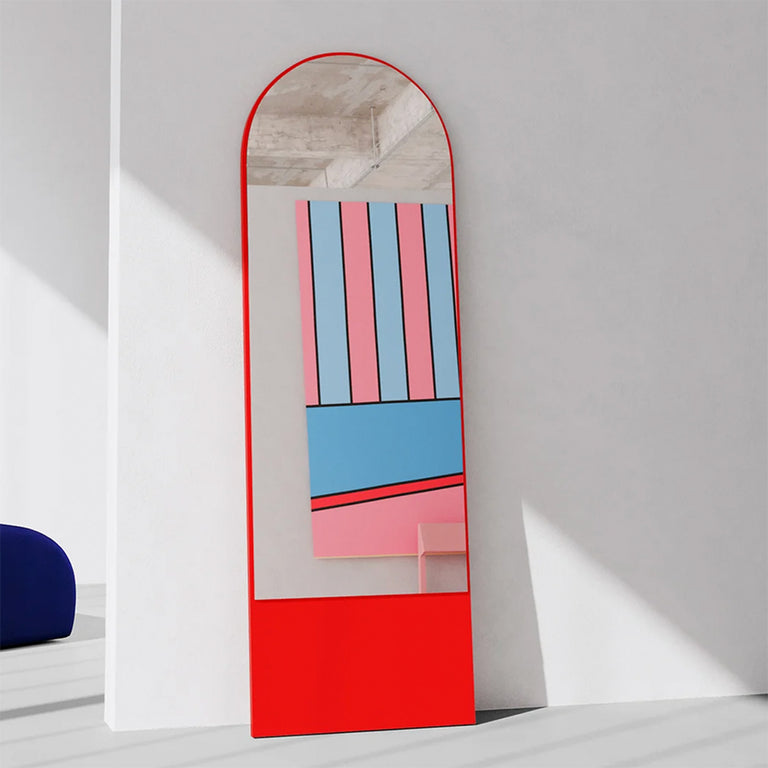 Friedrich Curved Mirror Luminous Red | OUT | Insidestore