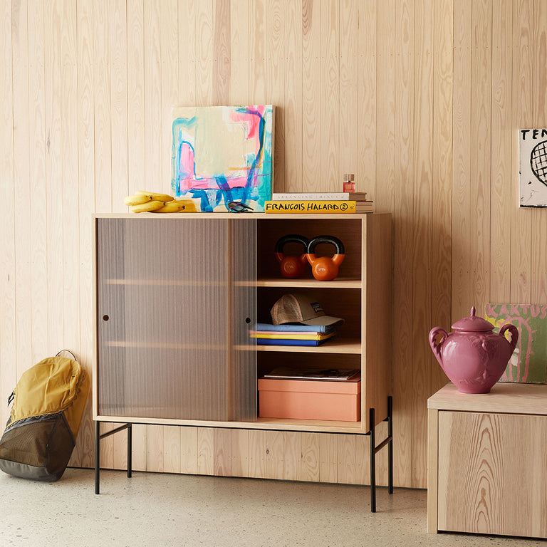 Hifive Glass Cabinet 100cm Oiled Oak | Northern | Insidestore