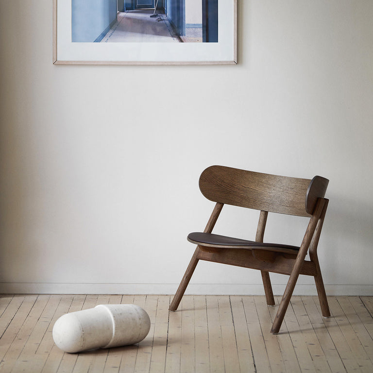 Oaki Lounge Chair Smoked Oak Leather Padded Seat | Northern | Insidestore