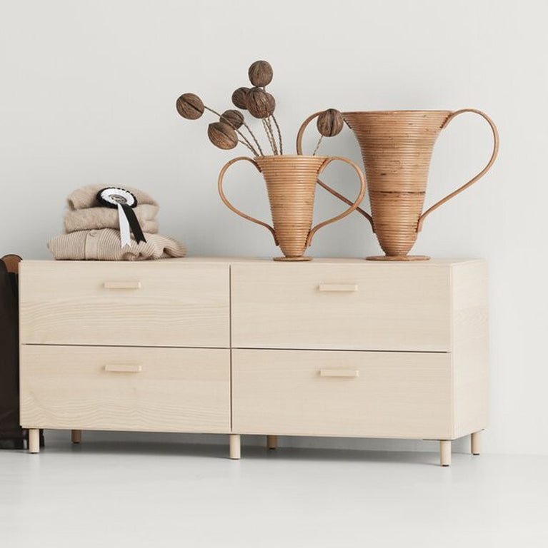 Relief Chest of Drawers Low Legs | Ash | String | Insidestore