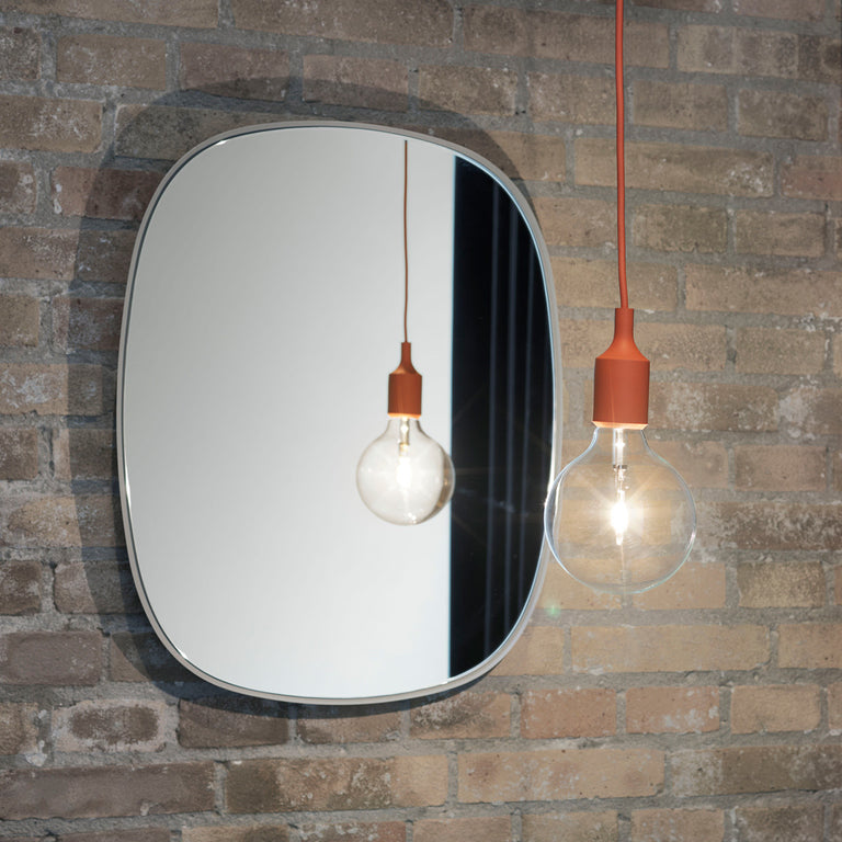 Framed Mirror Grey with E27 Light