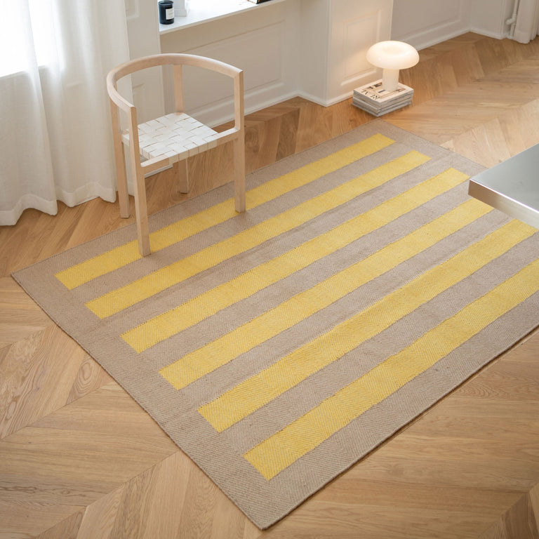 Jute Rug Yellow Stripes Lifestyle | Matias Moellenbach | Insidestore London