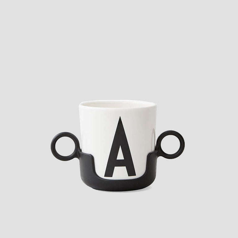 Melamine Cup Handle Black With Alphabet Cup 