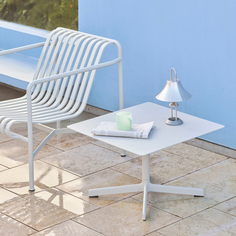 Neu Low Table Square & Palissade Lounge Chair Low | Sky Grey | Hay | Insidestore