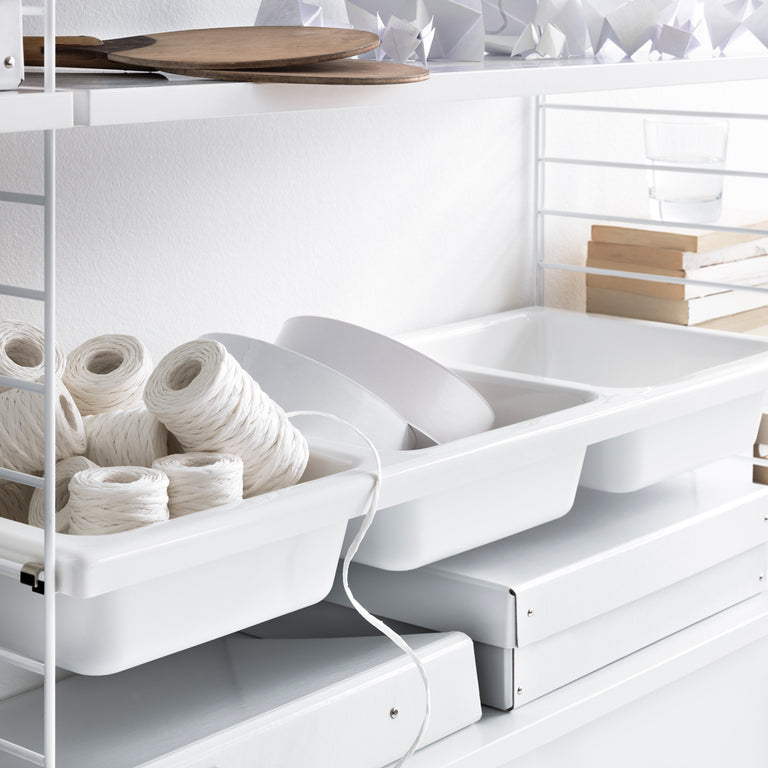 String System Bowl Shelf White Plastic Lifestyle