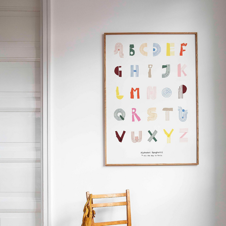 Alphabet Spaghetti Print 50x70cm | Mado Made | Insidestore